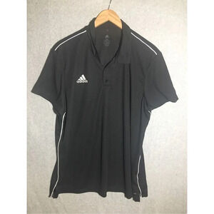 Mens Adidas Polo Black White Athletic Sports Casual Workout